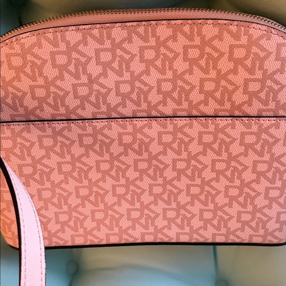 DKNY Tan & Pink Floral Crossbody Bag - Picture 4 of 9